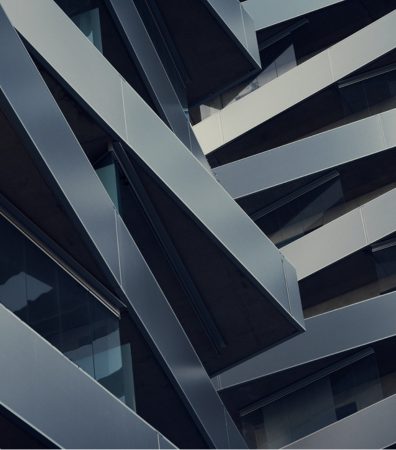 Stark lines of a hyper-modern building.